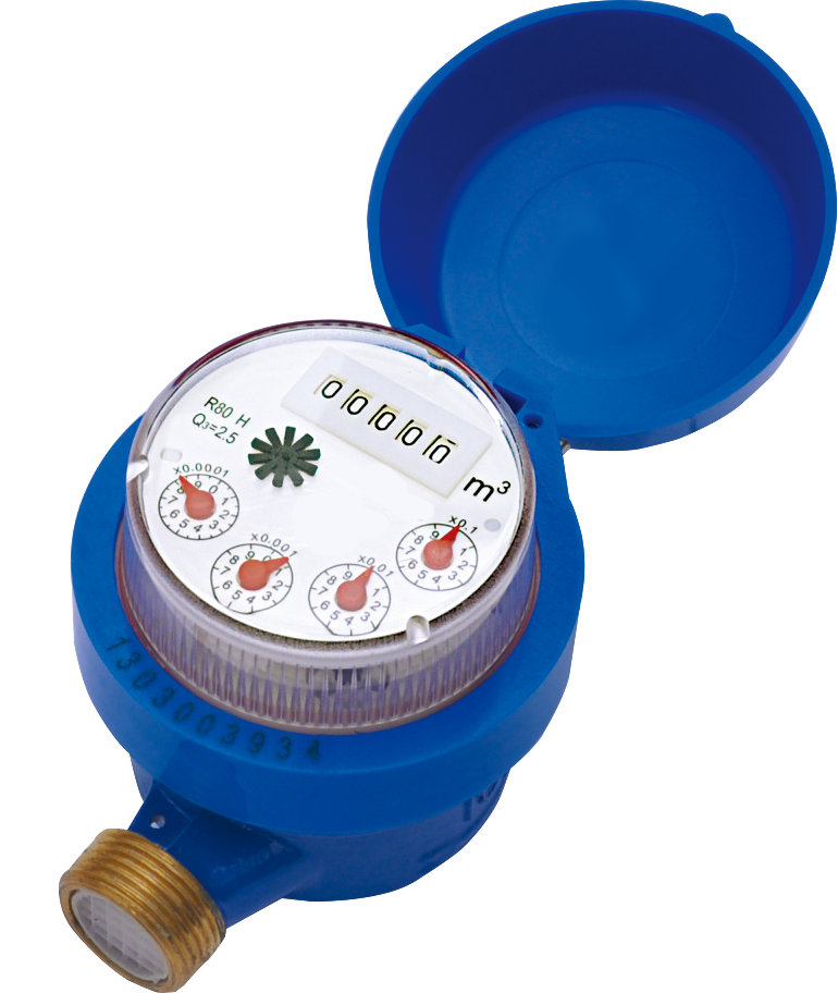 Single beam water meter